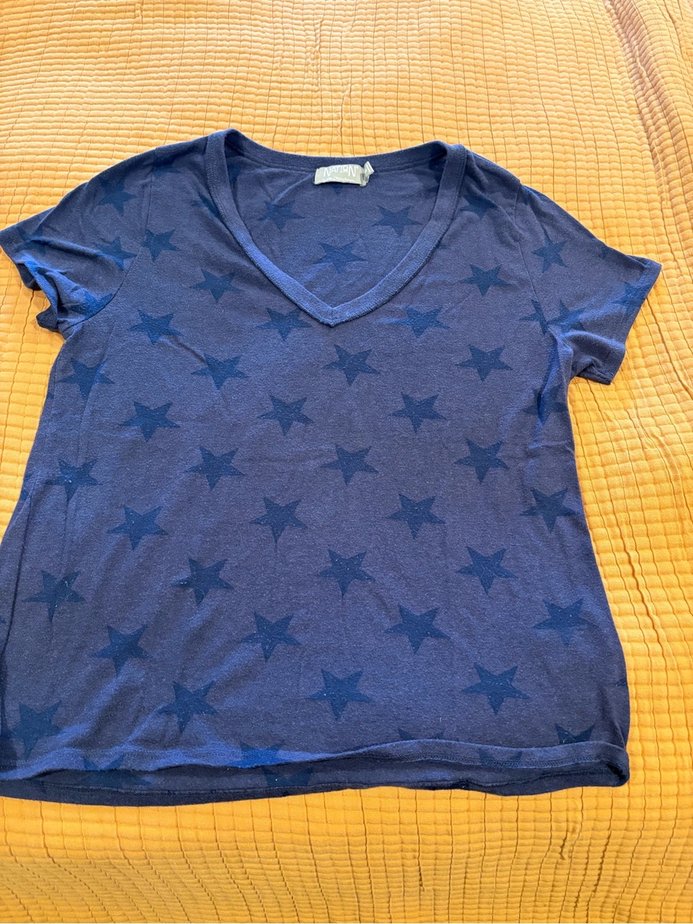 Nation LTD Navy Star V-Neck Tee